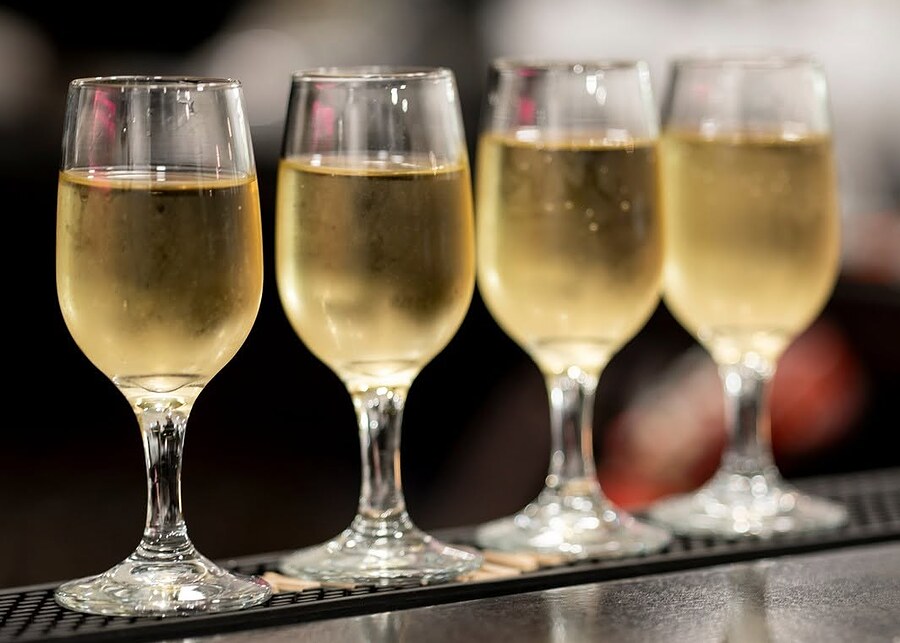 Champagne at the bar
